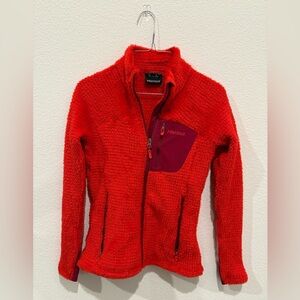 Marmot Women's Red Teddy Jacket with Purple Accent